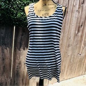 Joseph Ribkoff Black and White Striped Tank Top Size 10 fits 12 or 14